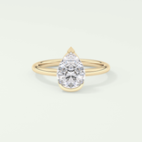 2.0 CT Pear Cut Half Bezel Lab-Grown Diamond Engagement Ring 1