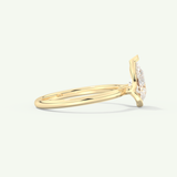 2.0 CT Pear Cut Half Bezel Lab-Grown Diamond Engagement Ring