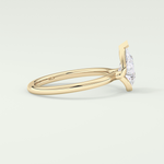2.0 CT Pear Cut Half Bezel Lab-Grown Diamond Engagement Ring 3