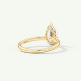 2.0 CT Pear Cut Half Bezel Moissanite Engagement Ring