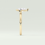2.0 CT Pear Cut Half Bezel Lab-Grown Diamond Engagement Ring 4