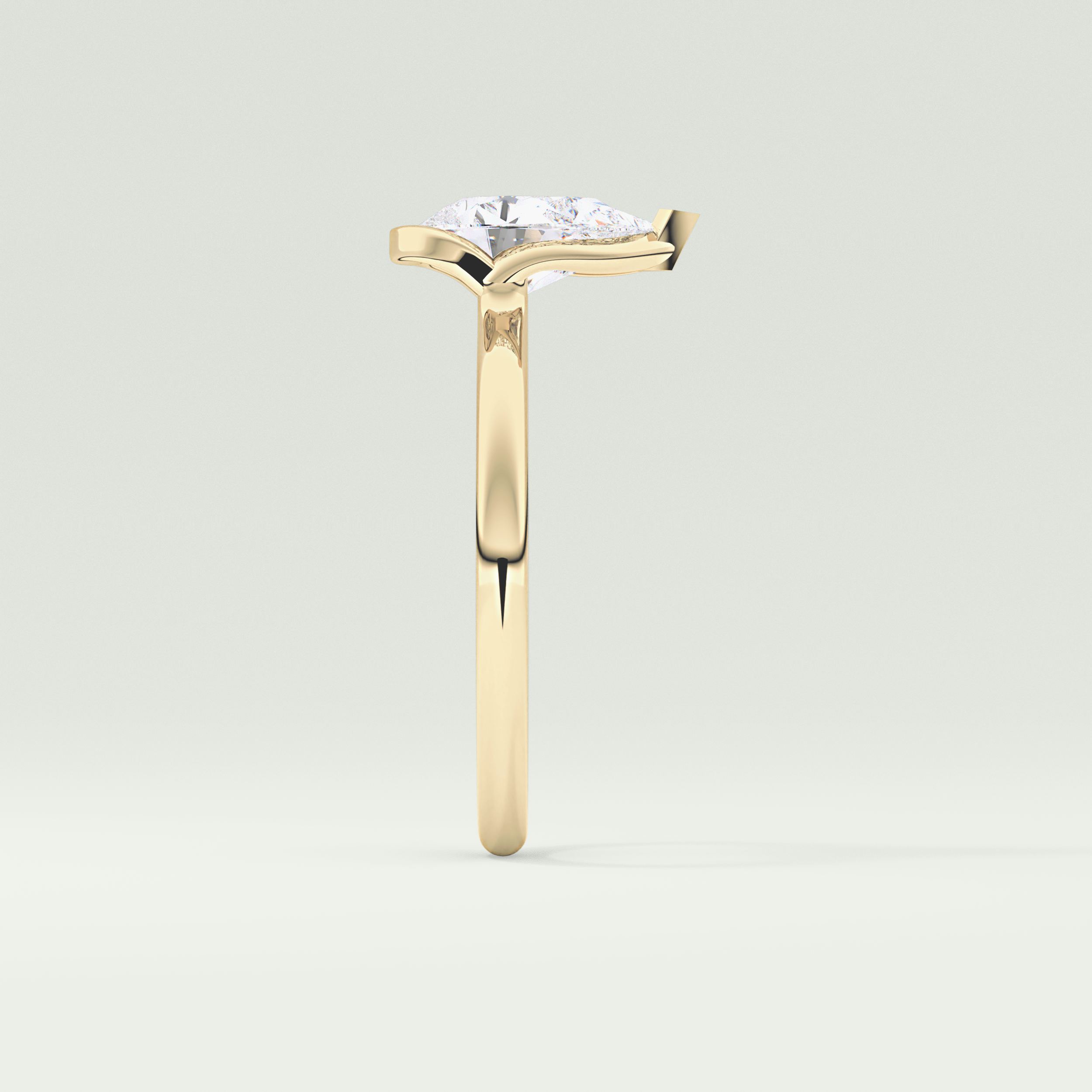 2.0 CT Pear Cut Half Bezel Lab-Grown Diamond Engagement Ring 4