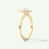 2.0 CT Pear Cut Half Bezel Moissanite Engagement Ring