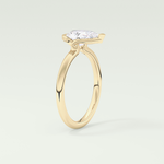 2.0 CT Pear Cut Half Bezel Lab-Grown Diamond Engagement Ring 5