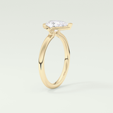 2.0 CT Pear Cut Half Bezel Lab-Grown Diamond Engagement Ring 5