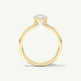 2.0 CT Pear Cut Half Bezel Moissanite Engagement Ring