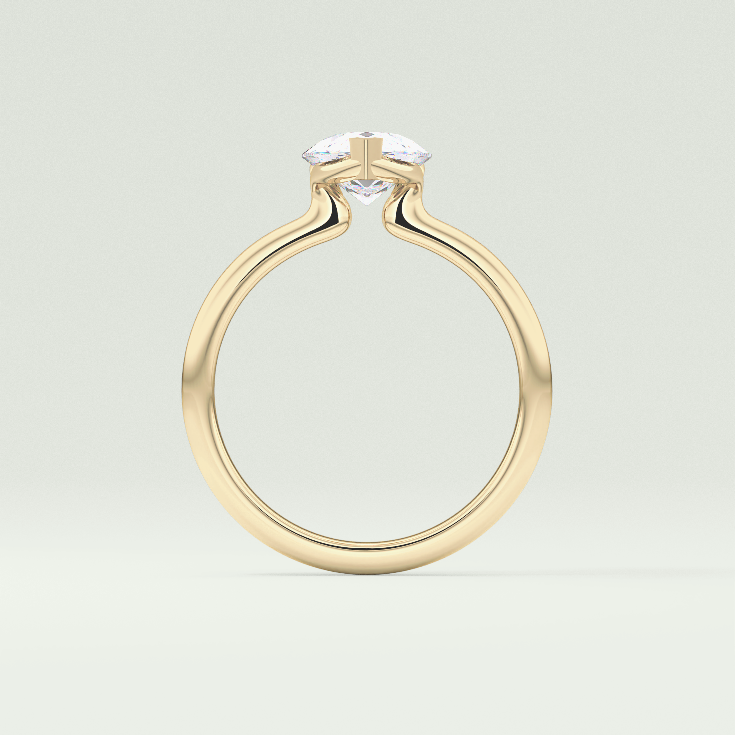 2.0 CT Pear Cut Half Bezel Lab-Grown Diamond Engagement Ring 6