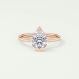 2.0 CT Pear Cut Half Bezel Lab-Grown Diamond Engagement Ring 7
