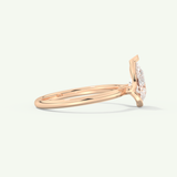 2.0 CT Pear Cut Half Bezel Lab-Grown Diamond Engagement Ring