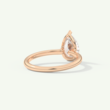 2.0 CT Pear Cut Half Bezel Moissanite Engagement Ring