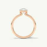 2.0 CT Pear Cut Half Bezel Moissanite Engagement Ring