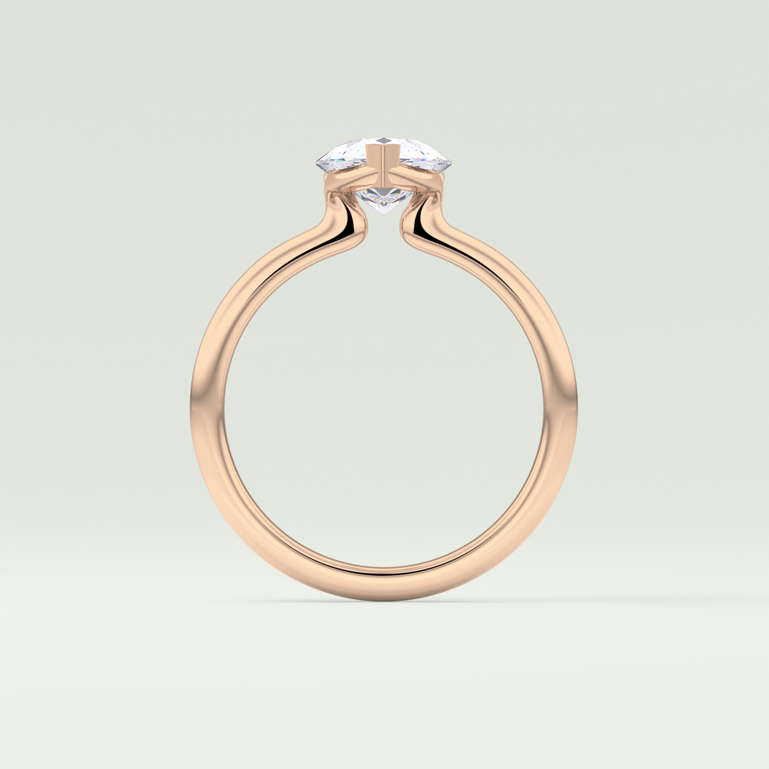 2.0 CT Pear Cut Half Bezel Lab-Grown Diamond Engagement Ring 12
