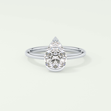 2.0 CT Pear Cut Half Bezel Lab-Grown Diamond Engagement Ring 13