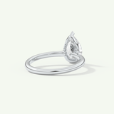 2.0 CT Pear Cut Half Bezel Moissanite Engagement Ring