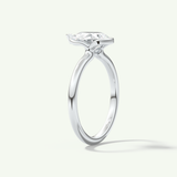 2.0 CT Pear Cut Half Bezel Lab-Grown Diamond Engagement Ring