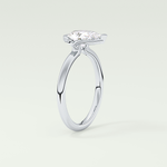 2.0 CT Pear Cut Half Bezel Lab-Grown Diamond Engagement Ring 17