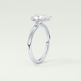 2.0 CT Pear Cut Half Bezel Lab-Grown Diamond Engagement Ring 17