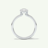 2.0 CT Pear Cut Half Bezel Moissanite Engagement Ring