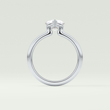 2.0 CT Pear Cut Half Bezel Lab-Grown Diamond Engagement Ring 18