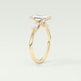 2.0 CT Emerald Cut Half Bezel Three Stone Lab-Grown Diamond Engagement Ring 5