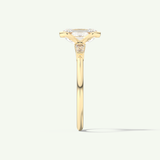 2.0 CT Emerald Cut Half Bezel Three Stone Moissanite Engagement Ring