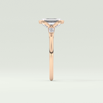 2.0 CT Emerald Cut Half Bezel Three Stone Lab-Grown Diamond Engagement Ring 10
