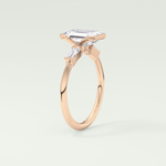 2.0 CT Emerald Cut Half Bezel Three Stone Lab-Grown Diamond Engagement Ring 11
