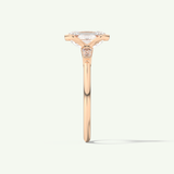 2.0 CT Emerald Cut Half Bezel Three Stone Moissanite Engagement Ring