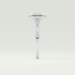 2.0 CT Emerald Cut Half Bezel Three Stone Lab-Grown Diamond Engagement Ring 16
