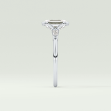 2.0 CT Emerald Cut Half Bezel Three Stone Lab-Grown Diamond Engagement Ring 16