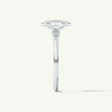 2.0 CT Emerald Cut Half Bezel Three Stone Moissanite Engagement Ring