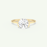 2.0 CT Round Cut Solitaire Half Bezel Moissanite Engagement Ring