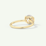 2.0 CT Round Cut Solitaire Half Bezel Moissanite Engagement Ring