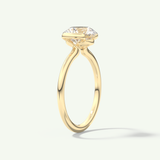 2.0 CT Round Cut Solitaire Half Bezel Moissanite Engagement Ring