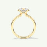 2.0 CT Round Cut Solitaire Half Bezel Moissanite Engagement Ring