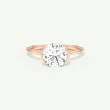 2.0 CT Round Cut Solitaire Half Bezel Moissanite Engagement Ring