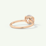 2.0 CT Round Cut Half Bezel Lab-Grown Diamond Engagement Ring