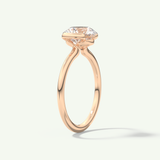 2.0 CT Round Cut Solitaire Half Bezel Moissanite Engagement Ring