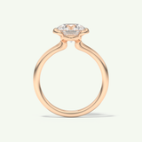2.0 CT Round Cut Solitaire Half Bezel Moissanite Engagement Ring