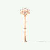 2.0 CT Round Cut Half Bezel Lab-Grown Diamond Engagement Ring