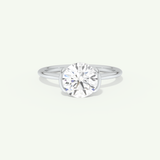 2.0 CT Round Cut Solitaire Half Bezel Moissanite Engagement Ring