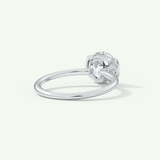 2.0 CT Round Cut Solitaire Half Bezel Moissanite Engagement Ring