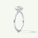 2.0 CT Round Cut Solitaire Half Bezel Moissanite Engagement Ring