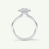 2.0 CT Round Cut Half Bezel Lab-Grown Diamond Engagement Ring