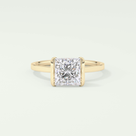 2.0 CT Princess Cut Half Bezel Lab-Grown Diamond Engagement Ring 1