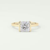 2.0 CT Princess Cut Half Bezel Lab-Grown Diamond Engagement Ring 1