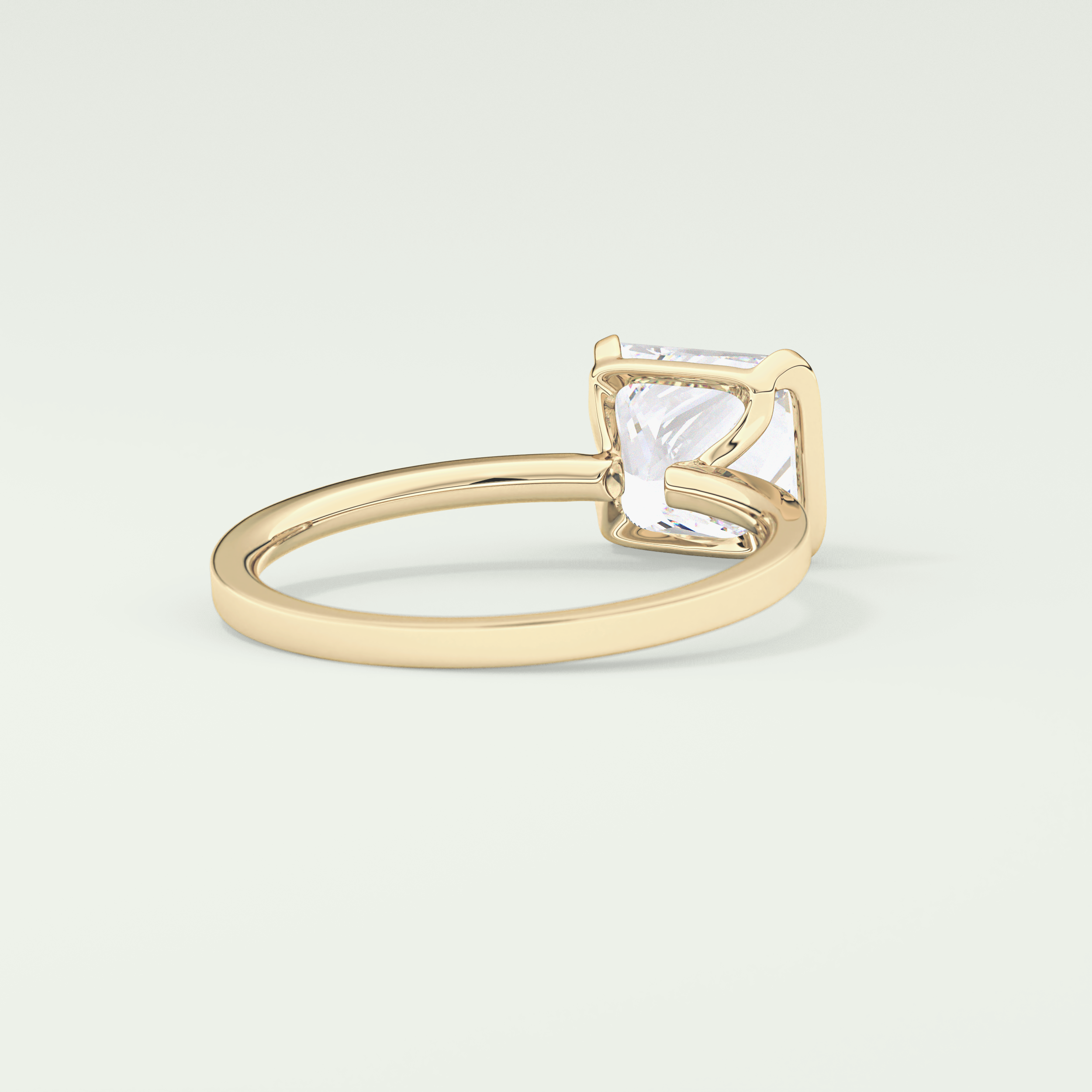 2.0 CT Princess Cut Half Bezel Lab-Grown Diamond Engagement Ring 2