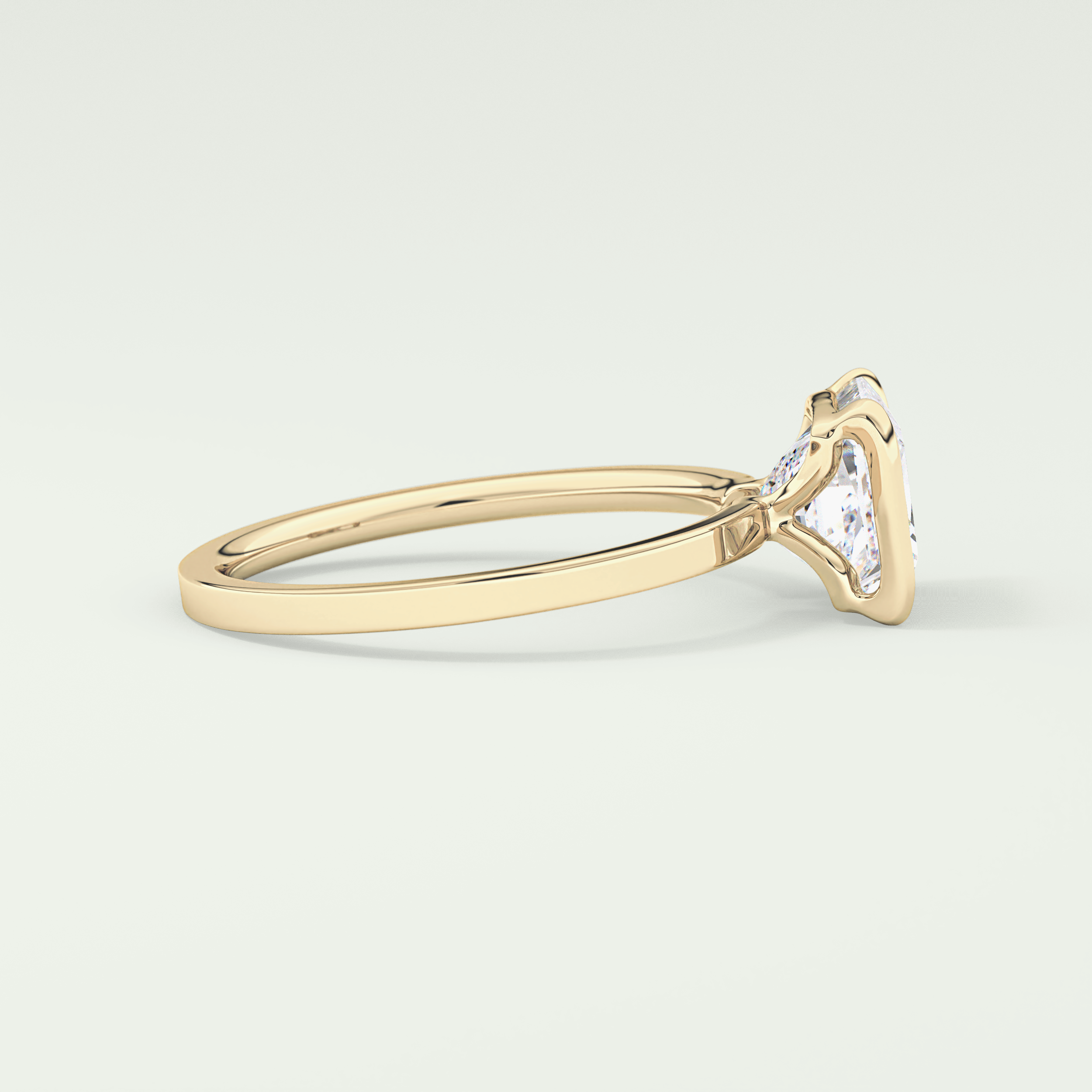 2.0 CT Princess Cut Half Bezel Lab-Grown Diamond Engagement Ring 3