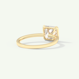 2.0 CT Princess Cut Half Bezel Moissanite Engagement Ring