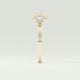 2.0 CT Princess Cut Half Bezel Lab-Grown Diamond Engagement Ring 4